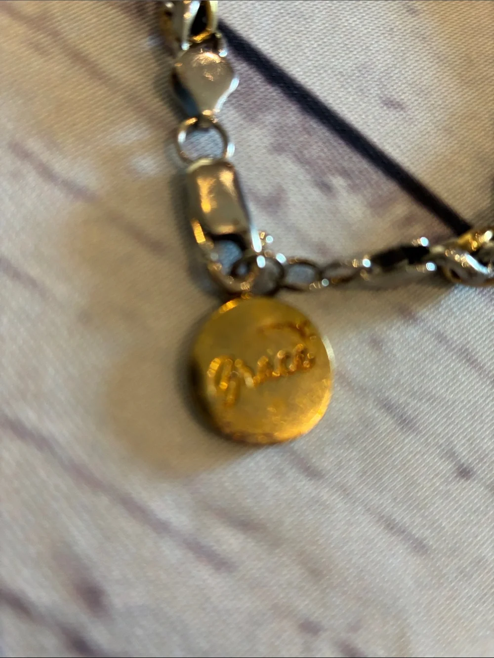 🎉NEW LISTING!🎉Rustic Cuff Gold/Silver Link Bracelet with Gold Charm